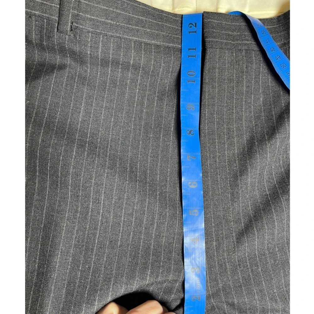 Classic Pinstripe Suit‎ Charcoal Wool Blend John Weitz Palm Beach 46R Big Tall